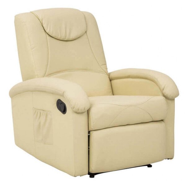 Poltrona Relax Reclinabile 74,5x89/159x100/83,5 h cm in Similpelle Beige