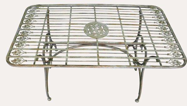 KEYHOMESTORE | Tavolino da Fumo Antik in Ferro Verde (H 56 x L 106 x P 60 cm)
