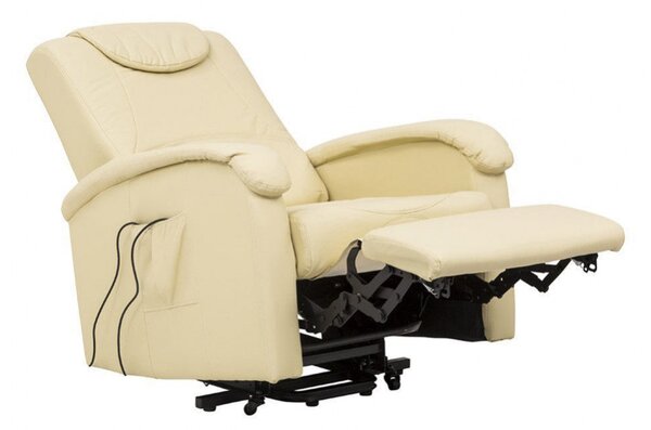 Poltrona Relax Elettrica Reclinabile 72x95/182x106/145 h cm in Similpelle Beige