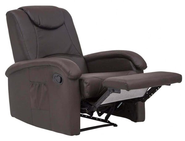 Poltrona Relax Reclinabile 74,5x89/159x100/83,5 h cm in Similpelle Marrone