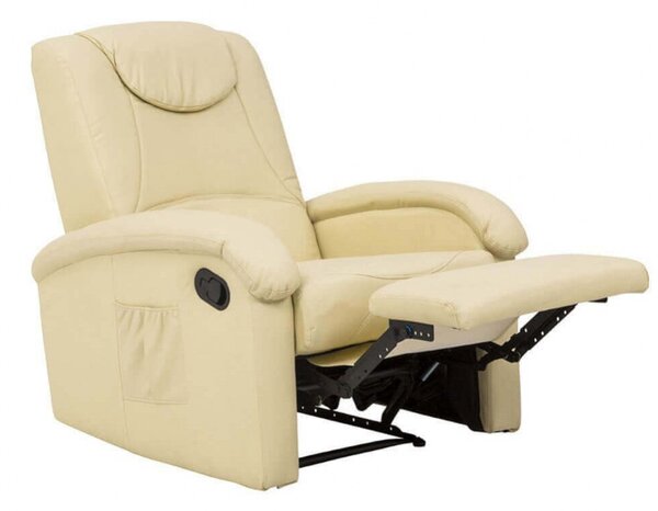 Poltrona Relax Reclinabile 74,5x89/159x100/83,5 h cm in Similpelle Beige