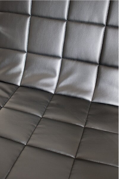 Poltrona Domitilla in Acciaio Cromato Rivestimento in Similpelle Nero