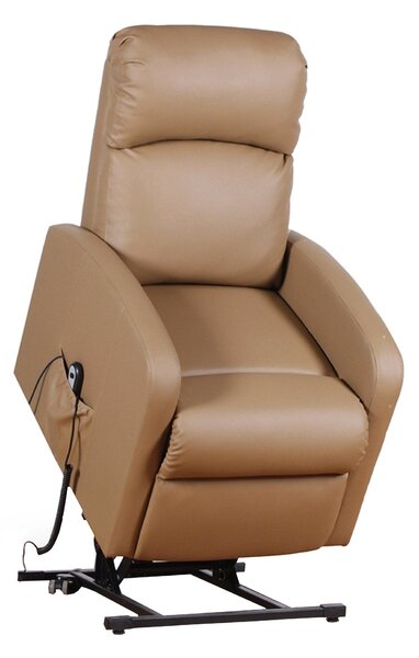 Poltrona Alzapersona Elettrica 1 Motore in Similpelle Spike D Cappuccino