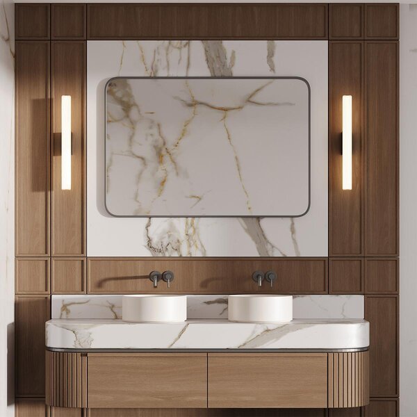 Moderna lampada da parete dorata, tubo in vetro con linee, 61 cm IP44, LED con colore variabile, 12 W LINEA Light Prestige