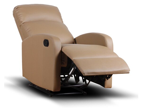 Poltrona Relax Reclinabile Manuale Rivestimento in Similpelle Spike a Cappuccino