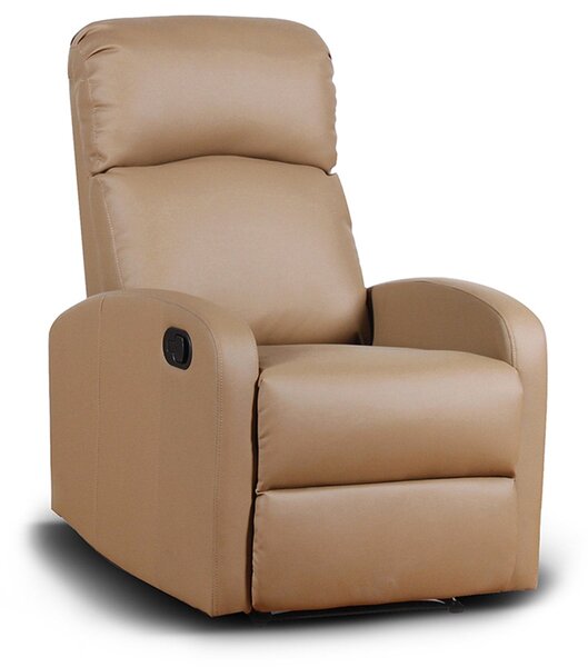 Poltrona Relax Reclinabile Manuale Rivestimento in Similpelle Spike a Cappuccino