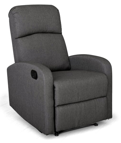 Poltrona Relax Reclinabile Manuale Rivestimento in Tessuto Spike a Fume