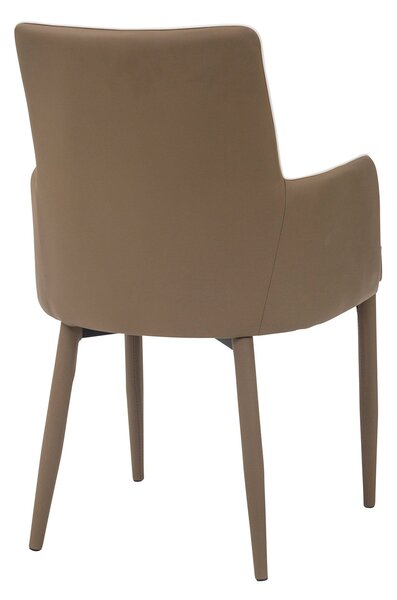 Poltrona Imbottita 56,5x53x87 cm in Similpelle Plana Cappuccino