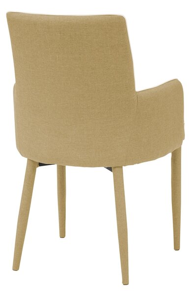 Poltrona Imbottita 56,5x53x87 cm in Tessuto Plana Orzo