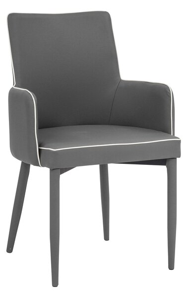 Poltrona Imbottita 56,5x53x87 cm in Similpelle Plana Grigia