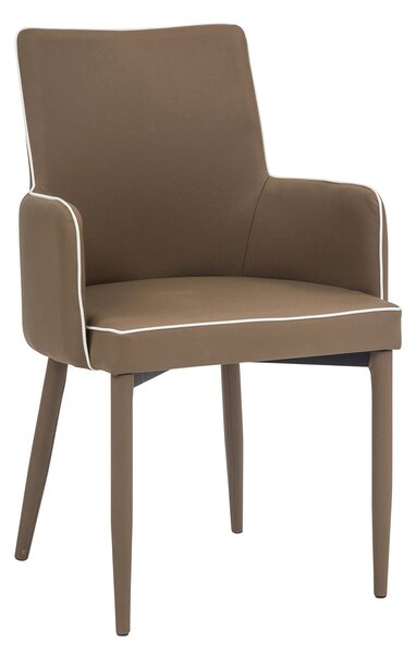 Poltrona Imbottita 56,5x53x87 cm in Similpelle Plana Cappuccino