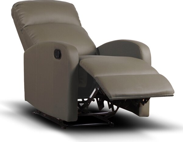Poltrona Relax Reclinabile Manuale Rivestimento in Similpelle Spike a Fango