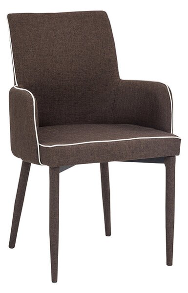 Poltrona Imbottita 56,5x53x87 cm in Tessuto Plana Moka
