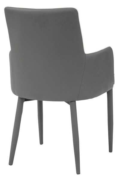 Poltrona Imbottita 56,5x53x87 cm in Similpelle Plana Grigia