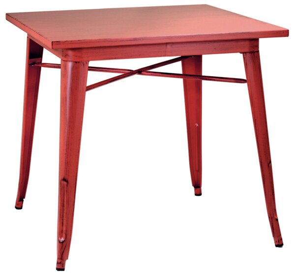 Tavolo Quadrato in Metallo Bristol Rosso