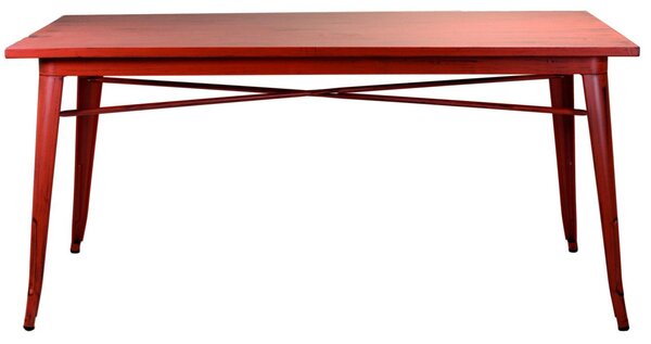 Tavolo Rettangolare in Metallo Bristol Rosso