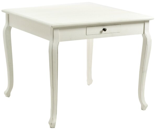 Tavolo Quadrato in Legno Mdf Friburgo Bianco