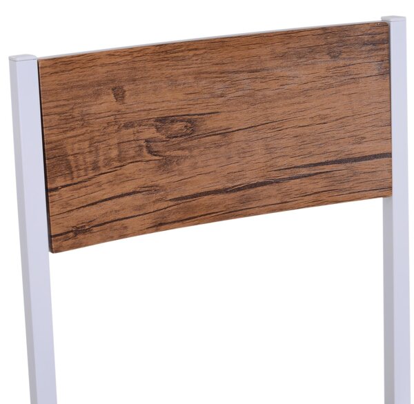 Set da Pranzo con Tavolo Estensibile 4 Sedie in Legno e Acciaio Noce e Bianco