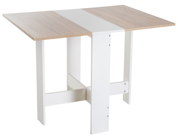 Tavolo Pieghevole Salvaspazio Bianco Rovere 103x76x73.5 cm
