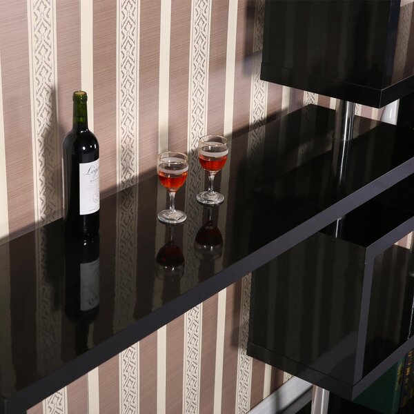 Tavolo Bancone con Scaffalatura Design Nero