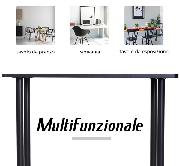 Tavolo da Pranzo 120x60x76 cm in Legno Nero