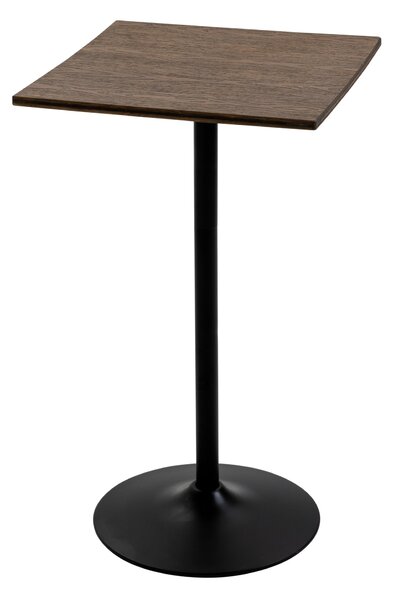 Tavolino da Bar Alto 60x60x103 cm in Metallo e Bambù Noce