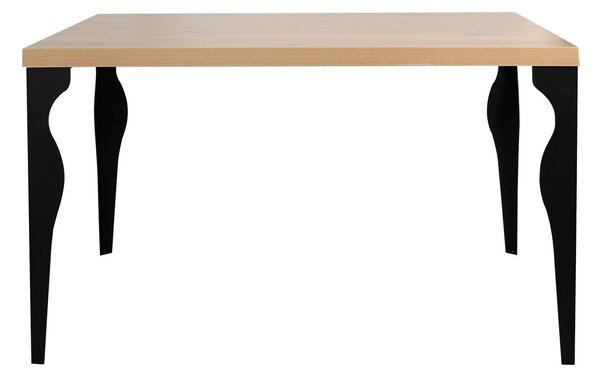 Tavolo in Legno 75x80x120 cm Rovere e Nero