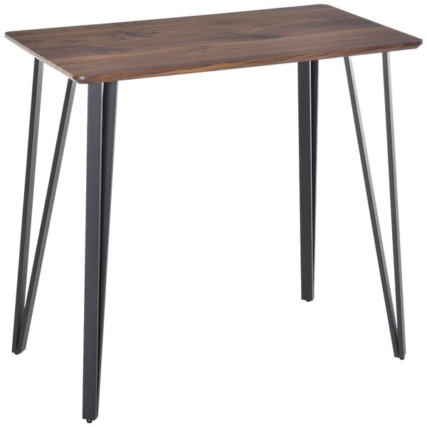 Tavolo Rettangolare 110x60x102 cm in MDF e Metallo Marrone