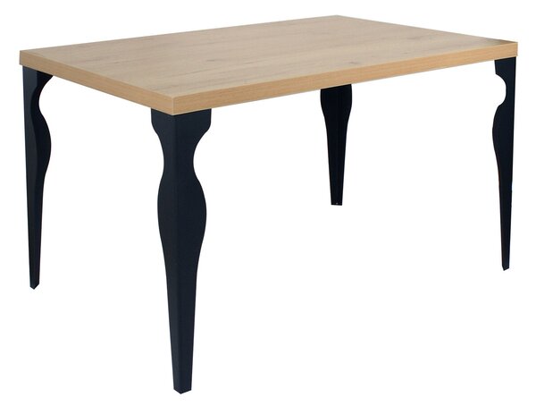 Tavolo in Legno 75x80x120 cm Rovere e Nero