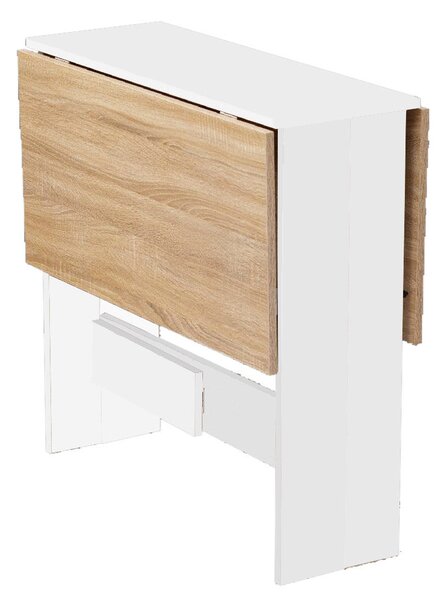 Tavolo Pieghevole 103x76x75 cm in Legno Truciolare Bianco