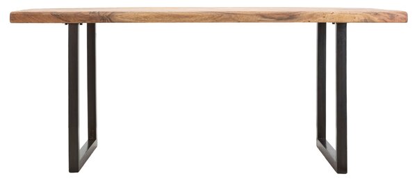 Tavolo da Pranzo Yellowstone 180x90x77 cm in Legno di Acacia e in Ferro Marrone e Nero