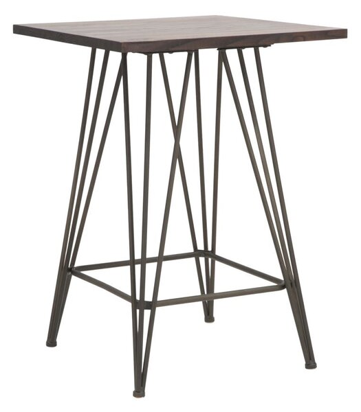 Tavolo Bar Harlem 60x60x85 cm in Ferro e Naturale e Grigio