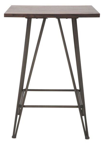 Tavolo Bar Harlem 60x60x85 cm in Ferro e Naturale e Grigio