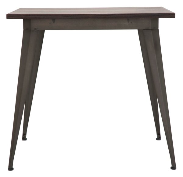Tavolo Square Industrial 80x80x75 cm ELM Legno e Ferro Marrone