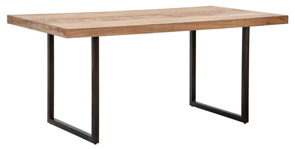Tavolo da Pranzo Mumbai 175x90x77 cm in Legno di Acacia e in Ferro Marrone e Nero