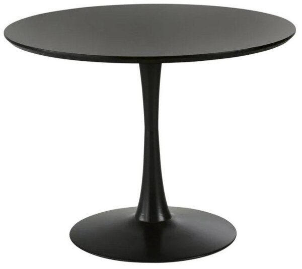 Tavolo Ø80x73,5 cm in Ferro e MDF Nero