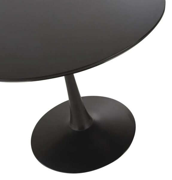 Tavolo Ø80x73,5 cm in Ferro e MDF Nero