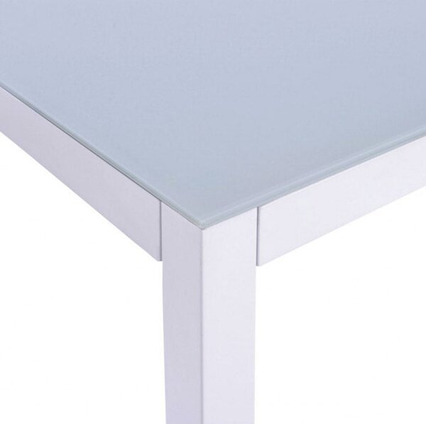 Tavolo da Pranzo 150x75x80 cm in Vetro Bianco