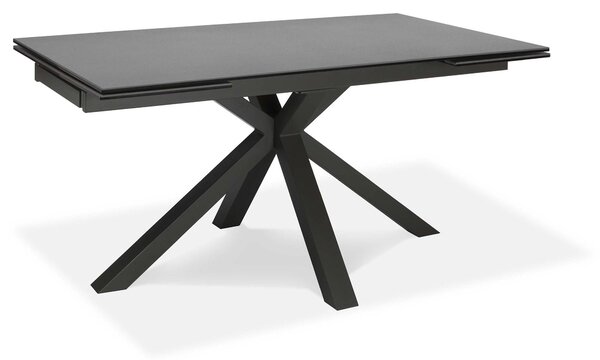 Tavolo Allungabile 160/240x90x76 cm in Metallo con Top Ceramica su Vetro Grigio