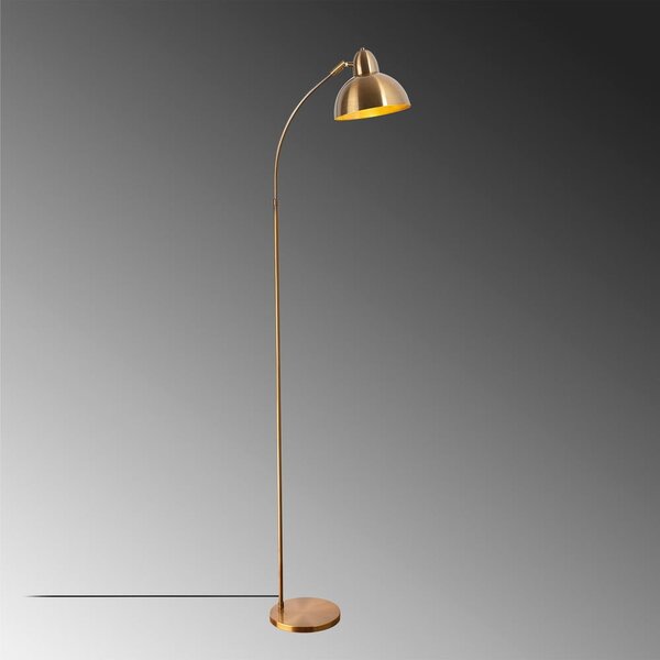 Lampada da terra color ottone con paralume in metallo (altezza totale 162 cm) Marzeo – Opviq lights