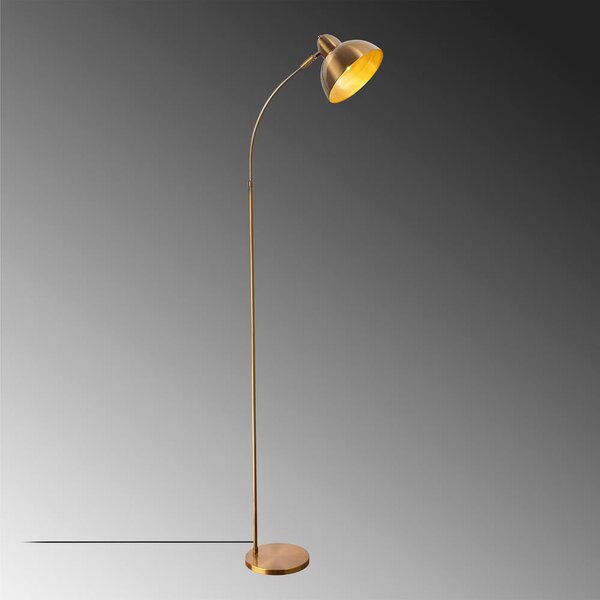 Lampada da terra color ottone con paralume in metallo (altezza totale 162 cm) Marzeo – Opviq lights