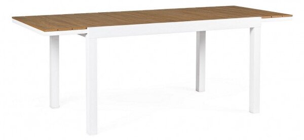 Tavolo Allungabile Elias 140-200x90 cm Bianco in Alluminio