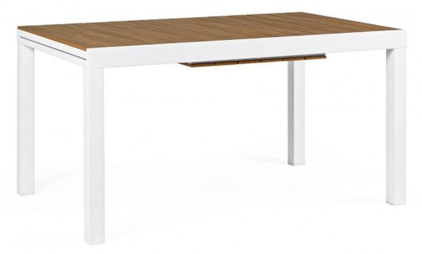 Tavolo Allungabile Elias 140-200x90 cm Bianco in Alluminio
