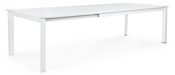 Tavolo Allungabile Konnor 200-300x110 cm Bianco in Alluminio