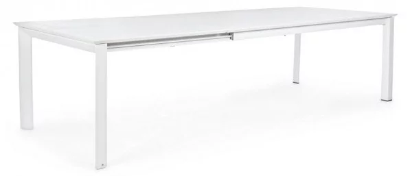 Tavolo Allungabile Konnor 200-300x110 cm Bianco in Alluminio