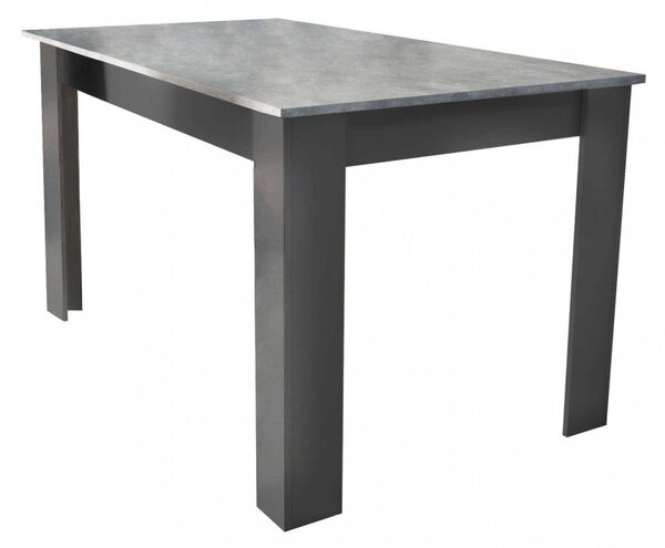 Tavolo Allungabile Gemma 160/200x90x75 h cm in Truciolare bilaminato Antracite e Grigio effetto Cemento