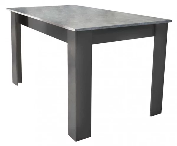 Tavolo Allungabile Gemma 160/200x90x75 h cm in Truciolare bilaminato Antracite e Grigio effetto Cemento