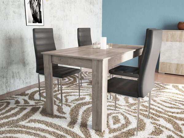 Tavolo Pepper 160x80x75 h cm in Truciolare bilaminato Rovere grigio