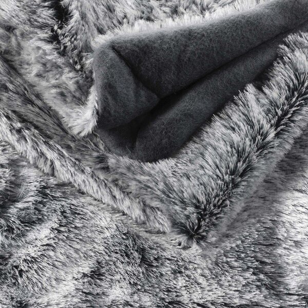 Coperta grigia in pelliccia finta 180x220 cm Antartic – douceur d'intérieur