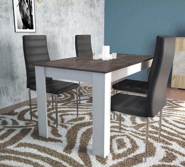 Tavolo Pepper 160x80x75 h cm in Truciolare bilaminato Bianco e Grigio effetto Cemento
